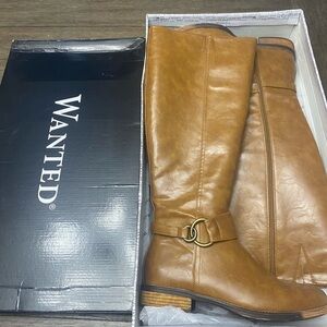 Wanted Tan Over the Knee Boots